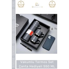 #çeliktermos Vakumlu Çelik Isı Yalıtımlı Kamp Bardaklı Sızdırmaz Termos Set Çanta Hediyeli 550 ml