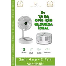 #vantilatör Üç Hız Kademeli 1200MAH Bataryalı Güçlü Taşınabilir USB Şarjlı Masa El Fanı Vantilatör