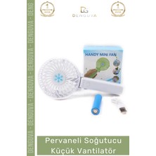 #vantilatör USB Şarjlı Mini El Fanı Sessiz Katlanabilir Beyaz Pervaneli Soğutucu Küçük Vantilatör