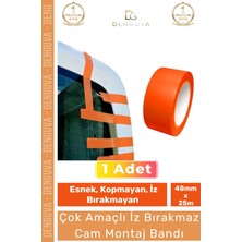#montajbandı Turuncu Pvc Iz Bırakmaz 50MM 30 Metre Oto Ev Ofis Cam Montaj Sabitleme Bandı 1 Adet