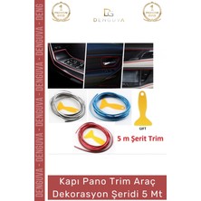 #otodekor Iç Trim Galvanik Şerit Pano Süsleme Esnek Pvc Lüks Aksesuar Araba Dekorasyon 5 Metre