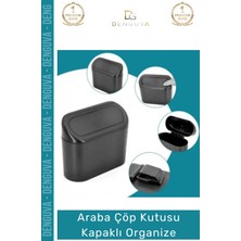 #otoaksesuar Araç Içi Ergonomik Hijyenik Dayanıklı Otomobil Çöp Kutusu Kapaklı Organize Siyah