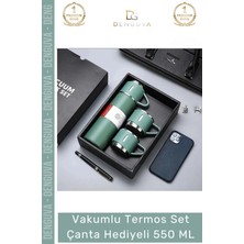 #çeliktermos Isı Korumalı Sızdırmaz Vakumlu Paslanmaz Çelik Termos Set Çanta Hediyeli 550 ml