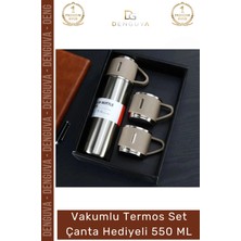 #çeliktermos Paslanmaz Vakumlu Isı Koruma Kamp Outdoor Sızdırmaz Termos Set Çanta Hediyeli 550 ml