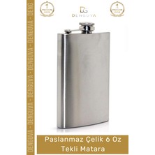 #matara Paslanmaz Çelik Yerli Üretim Dayanıklı Konyak Viski 6 Oz Tekli Içecek Matara Şişesi