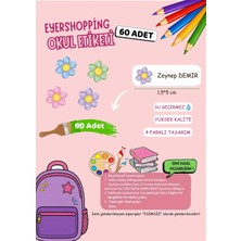 EyER Shoping İsme Özel Su Geçirmez Çiçek Temalı Okul Etiketi Sticker Kişiye Özel Kız Çocuk İsim Etiketi 116 ADET
