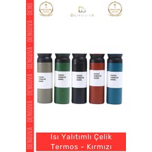 #termos Sızdırmaz Isı Yalıtımlı Vakumlu Paslanmaz Dayanıklı Şık Spor Modern Çelik Termos Kırmızı