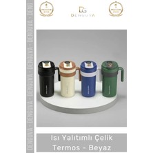 #termos Vakumlu Paslanmaz Izolasyonlu Sızdırmaz Dayanıklı Hediye Modern Şık Çelik Termos Beyaz