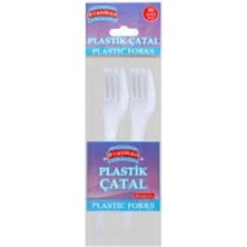 Marsilyan Plastik Çatal Seti - 10'lu Paket - Beyaz Renk - Kullan At Çatal