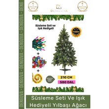 #noelpaketi Yılbaşı Çam Ağacı Sık Dallı Kaliteli Lüks Dekoratif Büyük Boy Noel Paketi 210 cm 580 Dal