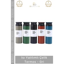 #termos Vakumlu Paslanmaz Sızdırmaz Sıcak Soğuk Tutucu Dayanıklı Ergonomik Çift Katmanlı Çelik Termos Gri