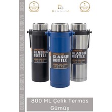 #termos Paslanmaz Isı Muhafazalı Vakumlu Sızdırmaz Outdoor Kamp 800 ml Çelik Termos Gümüş