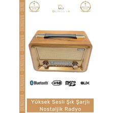 #radyo Bluetooth USB Sd Aux Fm 5 Band Retro Büyük Boy Şarjlı Radyo Nostaljik Müzik Kutusu