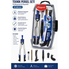 Artlantis Metal Pergel Seti 7 Parça 1 Paket Maped Technic Compact Profesyonel Pergel Çizim Proje Matematik Mimari Çizim Seti