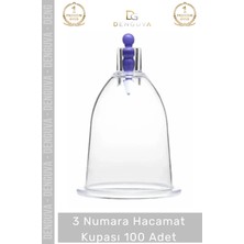 #hacamatkupası Pürüzsüz Kenarlı Steril Vakum Pompa Kaliteli Şeffaf 3 Numara Hacamat Kupası - 100 Adet