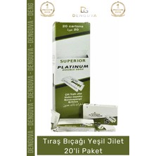 #jilet Paslanmaz Çelik Profesyonel Seri Berber Kalitesi Keskin Bıçak Yeşil Jilet 20LI Paket
