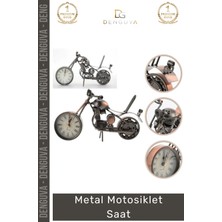 #saat Dekoratif Vintage Hediyelik Nostaljik Ofis Masası Motorcu Şık Metal Masa Motosiklet Saat
