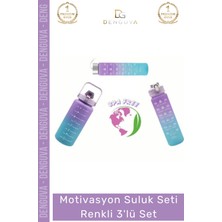 #suluk Sağlıklı Tritan Bpa Içermeyen Sızdırmaz 2000ML 750ML 300ML 3'lü Motivasyon Suluk Seti