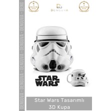 #3dbardak Star Wars Stormtrooper Tasarımlı El Yapımı Seramik Dekoratif Kupa 14 x 15 cm 3D Bardak