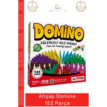 #oyuncak Renkli Eğitici Zeka Geliştirici Çocuk Aktivite Seti Tasarım Ahşap Domino 152 Parça Oyun
