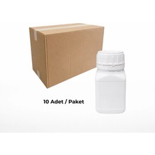 Labbakkal Numune Şişesi 250 ml 10 Adet - Kare Beyaz Kilitli Kapaklı Numune Kabı