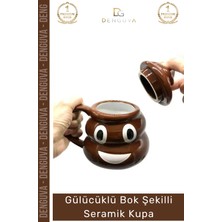 #emojikupa Seramik Tasarım Bok Kupa Gülücüklü Hediye Şaka Obje Eğlenceli 14 x 15 cm Emoji Bardak
