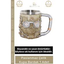 #çelikkupa Paslanmaz Tasarım Şık Dekoratif Hediyelik Kaliteli 225 ml Çelik Kupa Bardak 11*14 cm