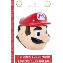 #bardak Porselen Şık Tasarım Dekoratif Hediyelik Mutfak Ofis Aksesuar Mario Kupa Bardak 12*10 cm