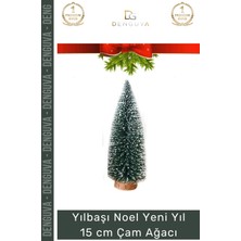#süsağacı Yılbaşı Masa Üstü Dekoratif Hediyelik Süslemeli Şık Yapay Sedir Ağacı 15CM 1 Adet