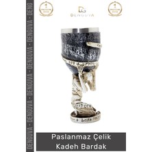 #bardak Paslanmaz Şık Hediyelik Mat Modern Dayanıklı Estetik Lüks Çelik Kadeh Bardak 18*7 cm