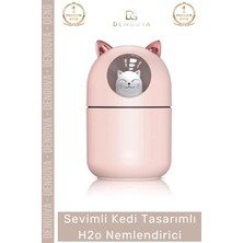 #nemlendirici Sevimli Kedi USB Sessiz Işıklı Kompakt Masaüstü Ultrasonik Tasarımlı H2O Hava Nemlendirici