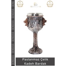 #bardak Paslanmaz Çelik Mat Gümüş Tasarım Modern Şık Dayanıklı 180 ml Hacim Kadeh Bardak 19*7 cm