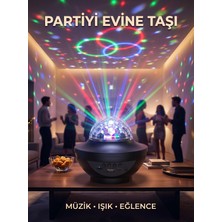 Motto Ticaret Mey Ithalat® Müzikli Rgb Disko Lambası Bluetooth Hoparlörlü Renkli Parti Işığı USB Tf Kart