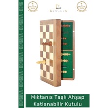 #satranç Mıknatıslı Ahşap Katlanabilir Dekoratif Strateji Zeka Hediyesi Kutulu Satranç Oyunu 35 cm