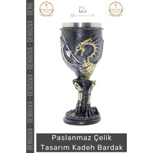 #bardak Paslanmaz Çelik Dekoratif Tasarım Şık Lüks Dayanıklı Hediye 180 ml Kadeh Bardak 19*7 cm