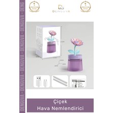 #havanemlendirici Estetik Tasarım USB Taşınabilir Dekoratif Masa Üstü Lambalı Çiçek Hava Nemlendirici