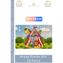 #puzzle Eğitici Oyuncak El Göz Koordinasyonu Geliştiren Dayanıklı Ahşap Puzzle Sirk 24 Parça