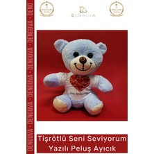 #ayıcık Hediye Kalpli Seni Seviyorum Romantik Kaliteli Yumuşak Yazılı Tişörtlü Peluş Ayıcık