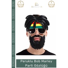 #gözlük Rasta Peruklu Kostüm Aksesuarı Eğlence Temalı Reggae Stil Tasarım Bob Marley Parti Gözlüğü