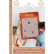 #poster Hediye Dekoratif Duvar Tablosu Liste Ölmeden Önce Yapılacak 100 Şey Kazı Kazan Posteri