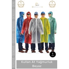 #yağmurluk Su Geçirmez Kapüşonlu Polietilen Dayanıklı Pratik Hafif Kullan At Yağmurluk Beyaz