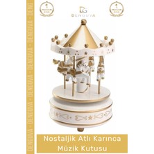 #müzikkutusu Atlı Karınca Gold Beyaz Kurmalı Hediyelik Estetik Lüks Dekoratif Nostaljik Müzik Kutusu