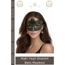 #maske Haki Yeşil Gizemli Masquerade Parti Aksesuarı Lastikli Yetişkin Zarif Kostüm Balo Maskesi