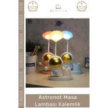 #kalemlik Dekoratif Çocuk Genç Odası Şık Fonksiyonel Modern Hediyelik Astronot Masa Lambası Kalemlik