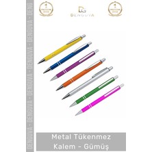 #kalem Lüks Kurumsal Hediye Lazer Baskı Kaliteli Ofis Aksesuarı Şık Metal Tükenmez Kalem Gümüş