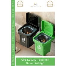 #küllük Modern Metal Hazneli Dekoratif Kapaklı Askılı Mekan Çöp Kutusu Tasarımlı Duvar Küllüğü