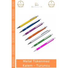 #kalem Promosyon Kurumsal Logo Baskılı Şık Ergonomik Dayanıklı Metal Tükenmez Kalem Turuncu