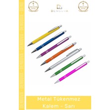 #kalem Ofis Kurumsal Logo Baskılı Promosyon Lüks Hediye Kaliteli Şık Metal Tükenmez Kalem Sarı