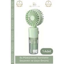 #elfanı Taşınabilir 3 Kademeli 1200 Mah USB Şarjlı Su Hazneli Püskürtmeli Mini Klima Vantilatör