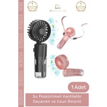 #elfanı Taşınabilir 3 Kademeli 1200 Mah USB Şarjlı Su Hazneli Püskürtmeli Mini Klima Vantilatör